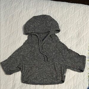 Gymshark Charcoal Gray Cropped Knit Hoodie